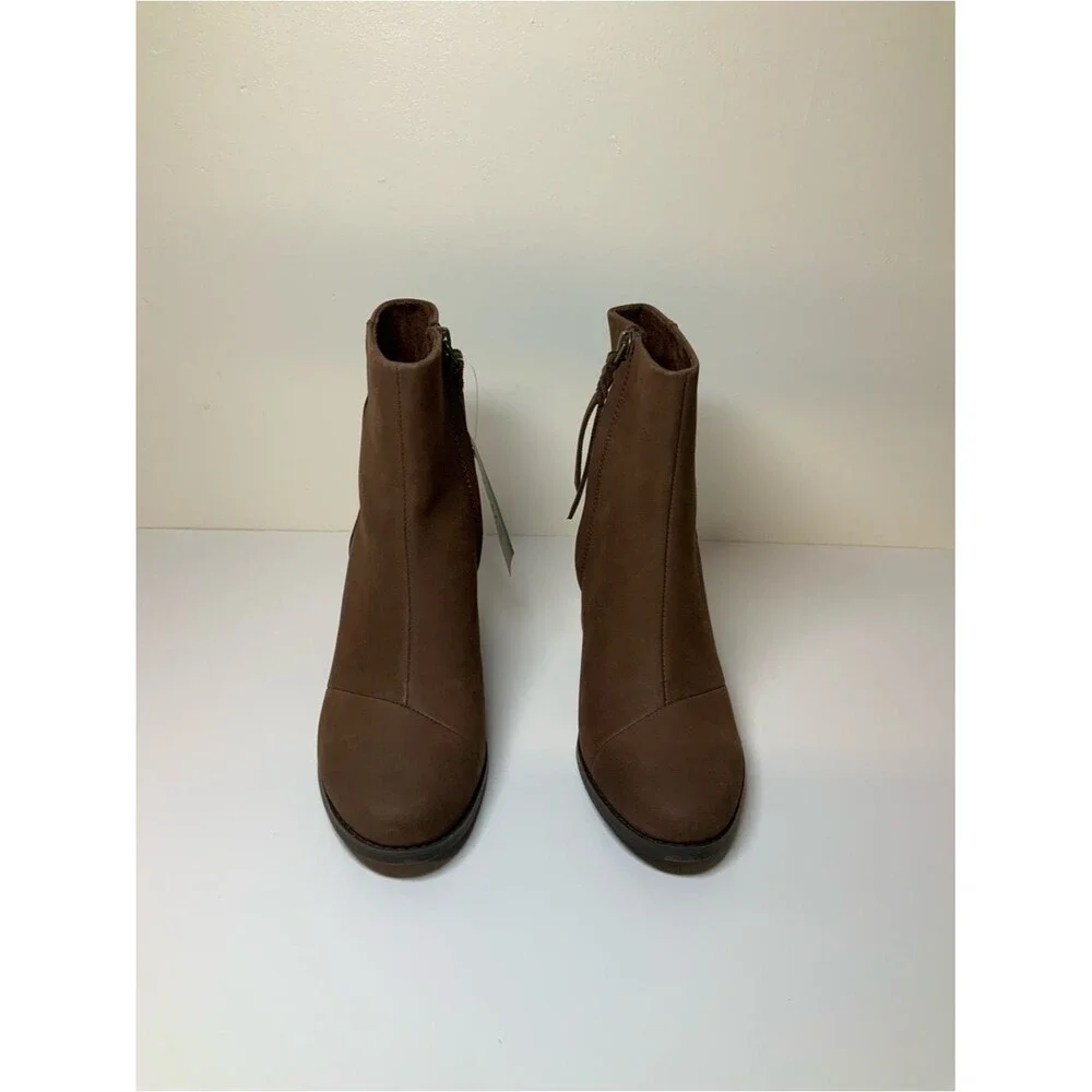 TOMS Evelyn Brown Leather Ankle Boots Women’s Size 6 NWT